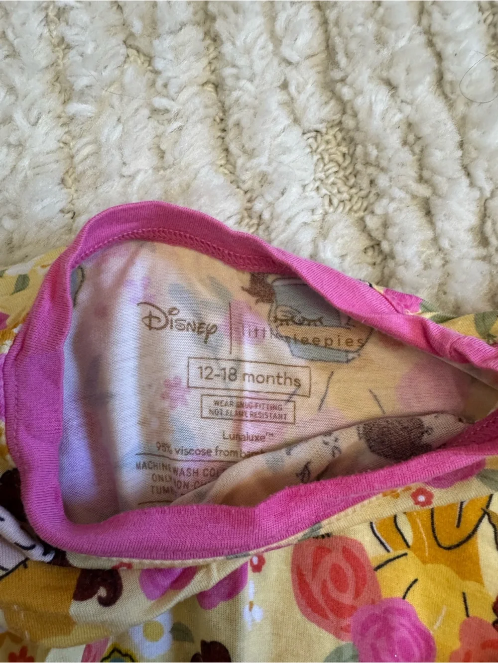 Disney Little Sleepies Beauty and the Beast Belle two piece set